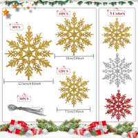 1 x RAW Customer Returns 30 Pieces Christmas Decorative Snowflakes, Christmas Tree Decorations, Glitter Decorations - RRP €9.26