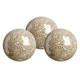 1 x RAW Customer Returns WHOLE HOUSEWARES Glass ball decoration Set of 3 glass mosaic balls for bowls 10 cm diameter Living room table decoration Coffee table and home decoration gold  - RRP €25.99