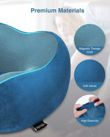 1 x RAW Customer Returns HOMIEE Travel Neck Pillow, Orthopedic Neck Pillow Sleeping Memory Foam Fabric Ergonomic Neck Support Pillow for Optimal Comfort Through Best Memory Foam - RRP €19.99