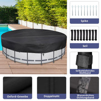 1 x RAW Customer Returns Aipwerer round pool cover for 556 cm pools 510-556cm , round pool tarpaulin winter 600D Oxford, UV-resistant, pool covers with drawstring and ground nails for swimming pools 560x20cm  - RRP €81.62