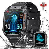 1 x RAW Customer Returns Smartwatch Men with Phone Function, 5ATM Waterproof Military Smartwatch with Compass, 2.02 Robust Outdoor Touchscreen Watches with 24H Health Screening, 110 Sports Modes Fitness Watch for Android iOS - RRP €59.99