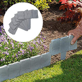 1 x RAW Customer Returns EXLECO 20 Pcs Lawn Edging Grey 5 Meters Palisade Fence Stone Effect Garden Lawn Edging Plant Border Lawn Edging Stones Plastic for Lawn Flowerbed - RRP €26.46