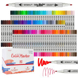 1 x RAW Customer Returns GC QUILL 102 Colors Art Markers Double Tip Marker Pen, Graffiti Markers for Students, Manga Artists, Drawing Art Sketches, Painting, Coloring GC-102W - RRP €26.59