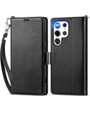 1 x RAW Customer Returns TUCCH Case for Galaxy S24 Ultra, Protective Case with Strap, TPU RFID Blocker Stand Leather Case, Magnet Card Slot Cell Phone Case Shockproof Case, Bag for Galaxy S24 Ultra 2024 5G 6.8 inch , Black - RRP €19.99