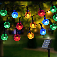 3 x RAW Customer Returns Damtong Solar Fairy Lights Outdoor Colorful, 100 LED 12M, Solar Fairy Lights Outdoor Weatherproof, Solar Fairy Lights Outdoor Colorful 8 Modes Crystal Balls, for Garden Terrace Balcony - RRP €50.97