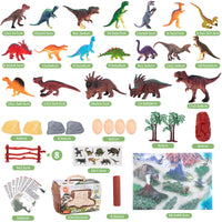 2 x Brand New Xbesttoy Dinosaur Toy with Play Mat, Includes 19 Dino Figures Tyrannosaurus Rex, etc. 30 Accessories Trees, Rocks, etc. Dinosaur World Educational Toys for Children 3 4 5 6 Brown - RRP €49.4