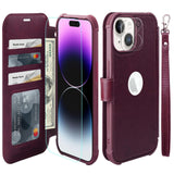 1 x RAW Customer Returns VANAVAGY Phone Case for iPhone 15 Case for Women and Men, Leather Shockproof Flip Case with Wireless Charging and RFID Blocking for Apple 15 6.1 inch , Burgundy - RRP €22.15