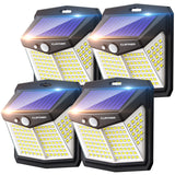 1 x RAW Customer Returns Claoner Solar LED Outdoor Light, 128LED 4 Pieces Solar LED Spotlights Outdoor 270 Lighting Solar Lights Outdoor with Motion Sensor IP65 Waterproof 3 Modes for Wall, Garden - RRP €29.99