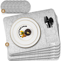 Brand New Job Lot Pallet - VULOO Felt Placemats with Integrated Cutlery Pocket Set of 6 - 101 Items - RRP €2545.2