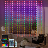 1 x RAW Customer Returns Intelligent light curtain RGB 5050 with integrated chip, 2.4M x 1.8M curtain light chain remote control and APP control, 144 LED light chain curtain indoor for background terrace bedroom - RRP €20.16