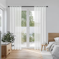 1 x RAW Customer Returns Topfinel Curtains Living Room Curtain White Transparent Curtains with Loops Bedroom Curtain 160 cm Long Curtains Drapes Over Curtains 140 Wide Loop Curtain Window Curtains - RRP €22.99