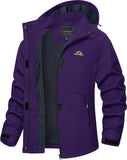 1 x RAW Customer Returns TACVASEN Women s Water-Repellent Rain Jacket Hiking Sports Jacket Softshell Jacket, Dark Purple - RRP €59.47