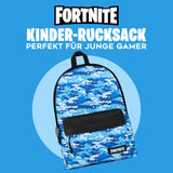 1 x RAW Customer Returns Fortnite Backpack, Children s Backpack with Padded Straps, Backpack School Must-Have, Backpack Children Carry for School, Holidays More, With Laptop Pocket, 37 x 10 x 28 cm, Camo Blue - RRP €22.99