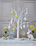 1 x RAW Customer Returns Celebright Easter Tree with Lights - 60cm 2ft White Tabletop Easter Twig Tree - 24 Warm White LED Lights, Battery Operated Timer Function - Decorations Included - RRP €29.99