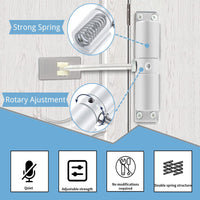 1 x RAW Customer Returns pieces automatic door closer interior door, spring-loaded door closer without drilling, maximum load 40 kg, adjustable door closer with mounting plate and screws for interior doors, room doors - RRP €17.94