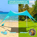 1 x RAW Customer Returns Beach tent UV protection riggoo sun tent awning beach tent 3 3m comfort outdoor shade for camping trips, fishing, backyard fun or picnics - RRP €109.79