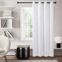 1 x RAW Customer Returns Deconovo 100 opaque curtains fire retardant curtain living room curtains soundproof curtain linen look curtains heat-insulating blackout curtains, 240 x 140 cm height x width , white, 1 piece - RRP €44.49