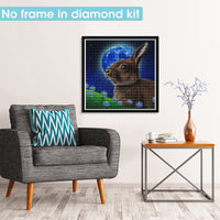 1 x Brand New Pavemlo Diamond Painting Set Accessories Rabbit, DIY 5D Diamond Embroidery Painting Kits Planet Animals, Full Drill Crystal Set Rhinestone Embroidery Pictures DIY Diamond Painting for House Wall Decoration 30x30cm - RRP €20.4