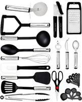 1 x RAW Customer Returns Kitchen utensils set cooking set - non-stick heat-resistant kitchen helper set - spatula wooden spoon set - kitchen gadgets 25-piece nylon set  - RRP €28.39