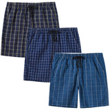 1 x RAW Customer Returns MoFiz Kids Boys Pajamas Shorts Cotton Plaid Shorts with Pockets 3 Pack-05 XL 15-16 Years  - RRP €30.76