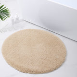 1 x RAW Customer Returns Homaxy Bathroom Rug Non-Slip Washable Bath Mat Soft Fluffy Bath Rug Shaggy Deep Pile Microfiber Bath Mat Round 90 cm , Beige - RRP €37.3