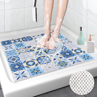 1 x Brand New Non-Slip Shower Mat Anti-Mold 60x60 cm Square Bath Mat, Soft Comfort PVC Loofah Bathtub Mat with Drain for Shower and Wet Areas, Quick-Drying - RRP €23.18