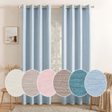 1 x RAW Customer Returns MIULEE Opaque Curtains with Eyelets Thermal Curtain Eyelet Curtain Decorative Slub Linen Window Curtain for Living Room Bedroom Set of 2 140 x 245 cm W x H Light Blue - RRP €53.39