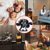 1 x RAW Customer Returns Fireplace fan, stove fan without electricity, 6 blades with 2 motors, quiet fireplace fan, large fireplace fan for fireplaces, wood stoves, ovens, heat distributor fan for fireplace fireplace stove wood - RRP €35.42