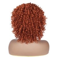 1 x RAW Customer Returns PORSMEER Curly Afro Wig Copper Red Natural Synthetic Hair with Bangs for Women Shoulder Length Afro Kinky Curly Bob Wig Volume for Black Women, 14 Inches Ginger - RRP €23.33