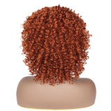 1 x RAW Customer Returns PORSMEER Curly Afro Wig Copper Red Natural Synthetic Hair with Bangs for Women Shoulder Length Afro Kinky Curly Bob Wig Volume for Black Women, 14 Inches Ginger - RRP €23.33