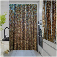 1 x RAW Customer Returns FWTXZTER Wooden Bead Curtain, 90 Strands Hanging Durable Door Curtain Decoration Divider Curtain, Door Curtains Panel for Living Room Bedroom Closet Cafe Restaurant Size 200x90cm  - RRP €95.8