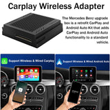 1 x RAW Customer Returns KAOLALI Carplay Wireless Adapter Compatible with Mercedes Benz A B C E CLA GLK ML SLD with NTG 4.5 System, Wireless Carplay Fit for Apple Carplay Android Auto with Bluetooth, Mirror Link, Siri etc - RRP €217.37