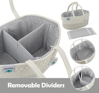 1 x RAW Customer Returns ilauke Baby Diaper Caddy Multifunctional Baby Diaper Organizer Portable Diaper Basket with Removable Divider, Including Muslin Burp Cloth - RRP €25.61