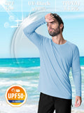 1 x RAW Customer Returns MAGCOMSEN Men s UV Protection Shirt Quick-drying Long Sleeve Shirts Summer Fitness T-Shirt Men Outdoor Polyester Functional Shirt Lightweight Performance T-Shirt Blue S - RRP €26.2