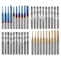 1 x RAW Customer Returns Genmitsu 40pcs CNC Router Bits for Milling Cutter, 1 8 Shank 2-Flute CNC Milling Bit Set, Flat Nose Ball End Milling Cutter, Nano Blue Coat Titanium Coat CNC Bit MC40A - RRP €38.12