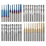 1 x RAW Customer Returns Genmitsu 40pcs CNC Router Bits for Milling Cutter, 1 8 Shank 2-Flute CNC Milling Bit Set, Flat Nose Ball End Milling Cutter, Nano Blue Coat Titanium Coat CNC Bit MC40A - RRP €37.28