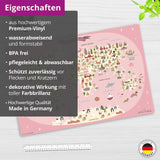 1 x RAW Customer Returns Wipe-clean desk pad for children world map in pink with animals 60 x 40 cm made of high-quality vinyl Made in Germany - RRP €22.99