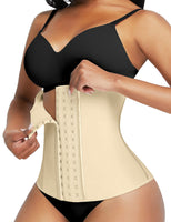 1 x RAW Customer Returns FeelinGirl Women s Waist Cincher Latex 9 Steel Bones Training Corset Underbust Corset Waist Cincher Waist Trainer with 3 Rows of Hooks Beige XS - RRP €36.99