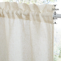 1 x RAW Customer Returns PONY DANCE sheer curtains kitchen curtains linen semi-transparent bistro curtain set of 2 W 60 x H 60 cm short curtains in country house style kitchen curtain short linen curtain caravan, beige - RRP €21.13