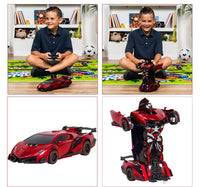 1 x RAW Customer Returns Modbrix 31 cm transforming robot RC robot transforms into a remote controlled car - RRP €39.04