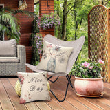 13 x Brand New Waterproof Outdoor Cushion Covers Linen 45x45cm Spring Watercolor Flower Vase Dragonfly Butterfly Bee Decorative Patio Furniture Cushion Cover for Couch Sofa Bench Farmhouse Pack of 2 - RRP €196.56