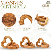 1 x RAW Customer Returns Kassis gift items olive wood hearts for newlyweds, for Valentine s Day, anniversary, wedding day, birthday - connected wooden hearts - wedding gift - 7.50 cm  - RRP €18.9