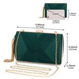 1 x RAW Customer Returns ZOUIQSS Women s Clutch Evening Bag Fringes Elegant Chain Bag Clutch Bag Wedding Prom Party Handbag Crossbody Shoulder Bag Small Shoulder Bag Green  - RRP €24.58