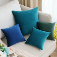 1 x RAW Customer Returns MIULEE Set of 2 velvet cushion covers, decorative cushion covers, decorative cushions, couch cushions, sofa cushions, pillow case, throw pillow cover, decorative cover for bedroom, office, 60 x 60 cm, turquoise - RRP €23.74