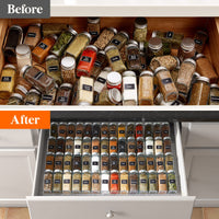 1 x RAW Customer Returns Lifewit spice rack drawer spice drawer insert from 22cm to 44cm extendable spice drawer organization system, spice storage for kitchen worktop cupboard 3 levels, set of 6, transparent - RRP €15.99