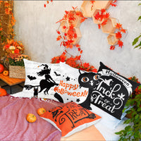 23 x Brand New JOFONY Set of 4 Halloween Decorative Linen Throw Pillow Covers, Orange and Black, 45 x 45 cm - RRP €441.6