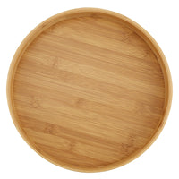 1 x RAW Customer Returns CHEUKYIU Round Bamboo Tray Diameter 30cm Thickness 5cm Bamboo Tray with Handles Round Wooden Tray for Snacks Fruit Coffee Tea Wine Wood - RRP €22.8