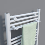 1 x RAW Customer Returns Towel rail straight for designer bathroom radiators oval tubes towel rail heating accessories length 460 mm white selectable - RRP €25.2