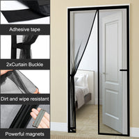 2 x Brand New Homealexa Magnetic Fly Screen Door, 110 x 220cm Anti-Mosquito Curtain, Adhesive Strip, Automatic Closing, with Magnets and Adhesive Strip without Drilling 110 x 220 Black - RRP €42.34