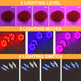 3 x Brand New Kethvoz plant lamp LED growth lamp, full spectrum plant grow light lamp with 4 bulbs 4 8 12H timer 5 light brightness for aquarium houseplants succulent vegetables cultivation KE-GL-R4 - RRP €80.13